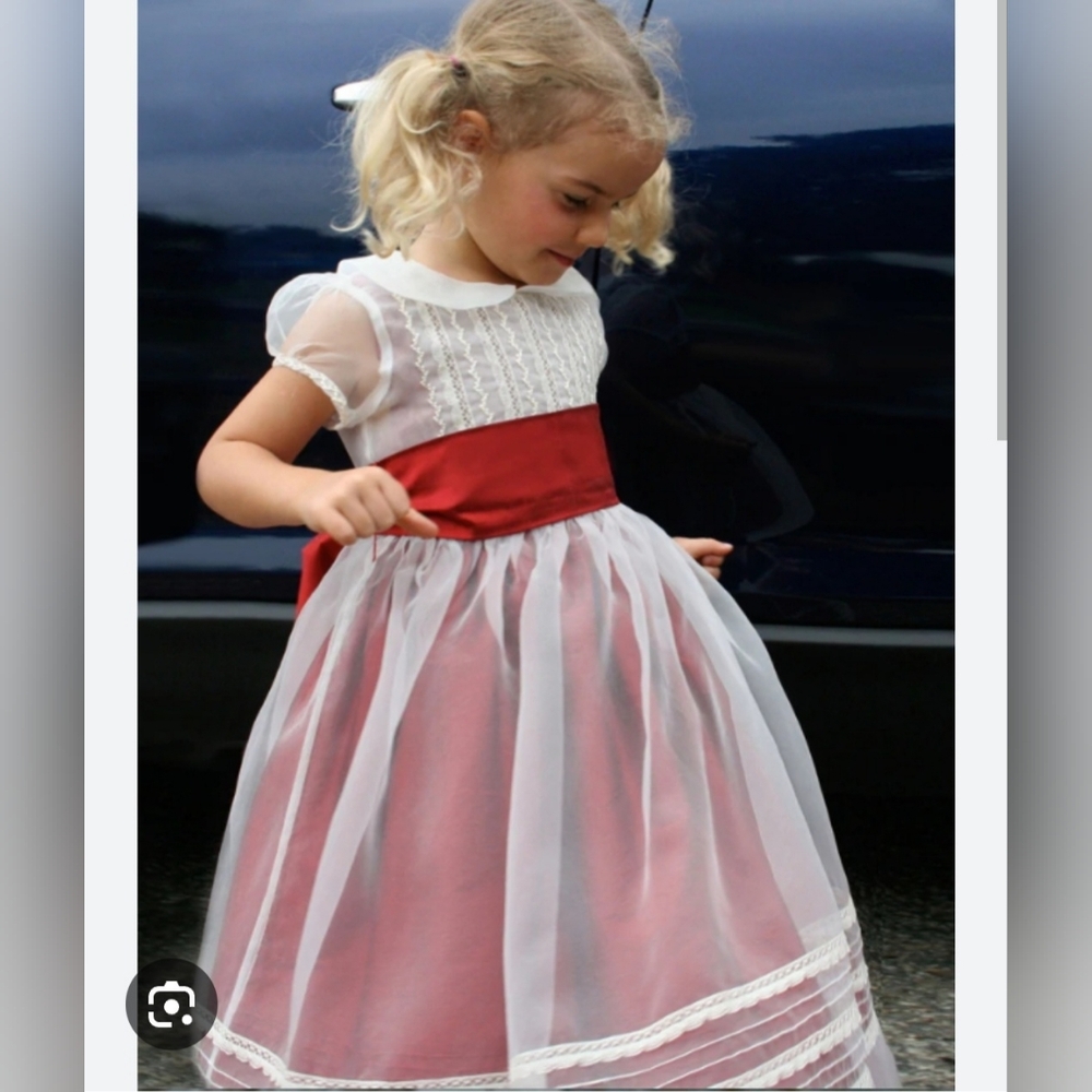 Isabel Garreton Surprise Red Dress With White Overlay  2 Dresses In One